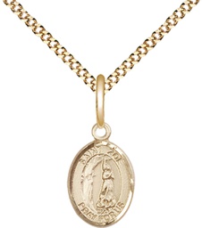 [9314GF/18G] 14kt Gold Filled Saint Zoe of Rome Pendant on a 18 inch Gold Plate Light Curb chain