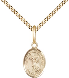 [9318GF/18G] 14kt Gold Filled Saint Paul of the Cross Pendant on a 18 inch Gold Plate Light Curb chain