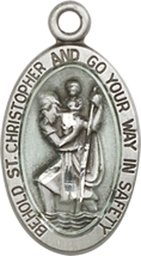 [4122ECSS] Sterling Silver Saint Christopher Medal