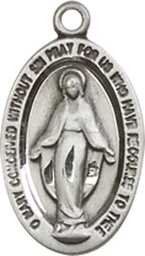[4122MSSY] Sterling Silver Miraculous Medal - With Box