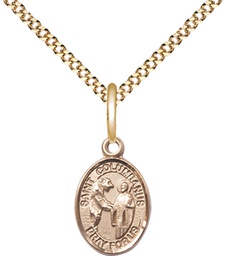 [9321GF/18G] 14kt Gold Filled Saint Columbanus Pendant on a 18 inch Gold Plate Light Curb chain
