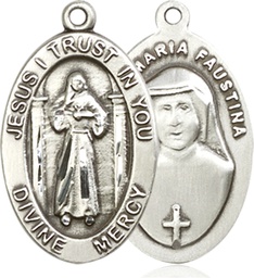 [4123DMSSY] Sterling Silver Divine Mercy Medal - With Box