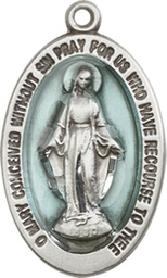 [4123EMSSY] Sterling Silver Miraculous Medal - With Box