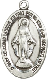 [4123MSSY] Sterling Silver Miraculous Medal - With Box