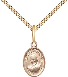 [9326GF/18G] 14kt Gold Filled Saint Luigi Orione Pendant on a 18 inch Gold Plate Light Curb chain