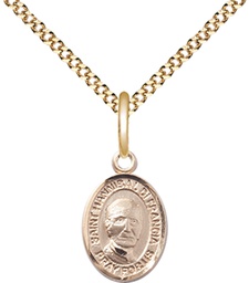 [9327GF/18G] 14kt Gold Filled Saint Hannibal Pendant on a 18 inch Gold Plate Light Curb chain