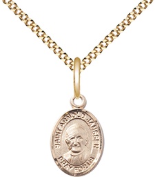 [9328GF/18G] 14kt Gold Filled Saint Arnold Janssen Pendant on a 18 inch Gold Plate Light Curb chain