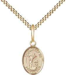 [9332GF/18G] 14kt Gold Filled Saint Kenneth Pendant on a 18 inch Gold Plate Light Curb chain
