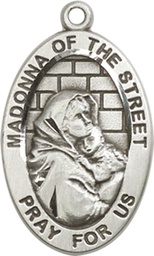 [4124SS] Sterling Silver Madonna of the Street Medal