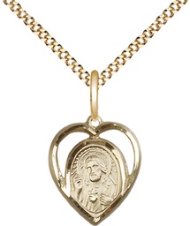 [4126GF/18G] 14kt Gold Filled Scapular Pendant on a 18 inch Gold Plate Light Curb chain