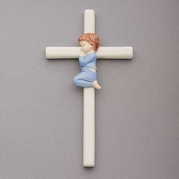 [RO-57029B] 7.5"H VALENCIA PRAYING BOY CROSS