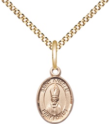 [9342GF/18G] 14kt Gold Filled Saint Anselm of Canterbury Pendant on a 18 inch Gold Plate Light Curb chain