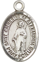 [9343SS] Sterling Silver Saint Catherine of Alexandria Medal