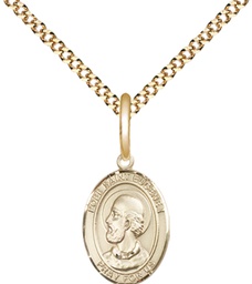[9352GF/18G] 14kt Gold Filled Pope Saint Eugene I Pendant on a 18 inch Gold Plate Light Curb chain