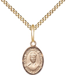 [9360GF/18G] 14kt Gold Filled Saint Josephine Bakhita Pendant on a 18 inch Gold Plate Light Curb chain