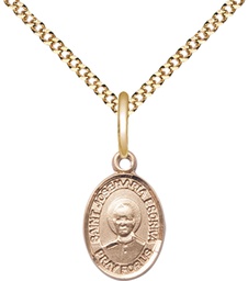 [9362GF/18G] 14kt Gold Filled Saint Josemaria Escriva Pendant on a 18 inch Gold Plate Light Curb chain