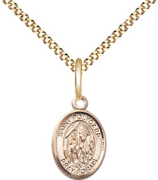 [9363GF/18G] 14kt Gold Filled Saint Polycarp of Smyrna Pendant on a 18 inch Gold Plate Light Curb chain