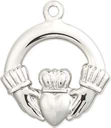 [4138SSY] Sterling Silver Claddagh Medal