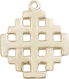 [4139GF] 14kt Gold Filled Jerusalem Cross Medal