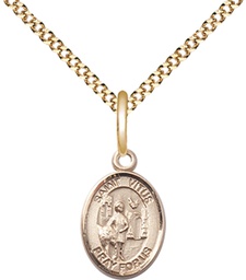 [9368GF/18G] 14kt Gold Filled Saint Vitus Pendant on a 18 inch Gold Plate Light Curb chain