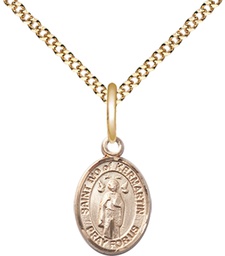 [9384GF/18G] 14kt Gold Filled Saint Ivo of Kelmartin Pendant on a 18 inch Gold Plate Light Curb chain