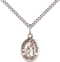 [9385SS/18S] Sterling Silver Saint Raymond of Penafort Pendant on a 18 inch Light Rhodium Light Curb chain