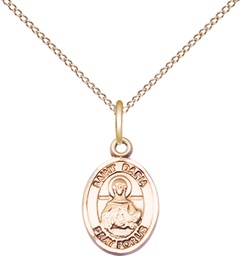 [9396GF/18GF] 14kt Gold Filled Saint Daria Pendant on a 18 inch Gold Filled Light Curb chain
