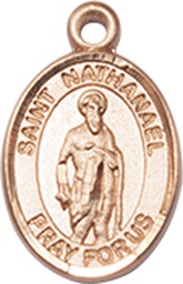 [9398KT] 14kt Gold Saint Nathanael Medal