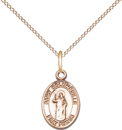 [9399GF/18GF] 14kt Gold Filled Saint Columbkille Pendant on a 18 inch Gold Filled Light Curb chain