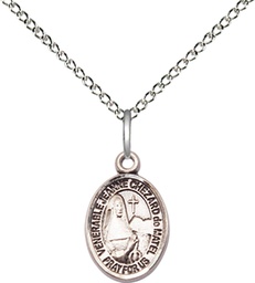[9401SS/18SS] Sterling Silver Jeanne Chezard de Matel Pendant on a 18 inch Sterling Silver Light Curb chain