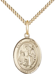 [8050GF/18G] 14kt Gold Filled Saint James the Greater Pendant on a 18 inch Gold Plate Light Curb chain