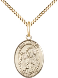 [8058GF/18G] 14kt Gold Filled Saint Joseph Pendant on a 18 inch Gold Plate Light Curb chain