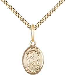 [9060GF/18G] 14kt Gold Filled Saint Jude Thaddeus Pendant on a 18 inch Gold Plate Light Curb chain