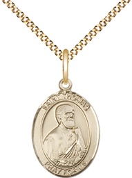 [8107GF/18G] 14kt Gold Filled Saint Thomas the Apostle Pendant on a 18 inch Gold Plate Light Curb chain