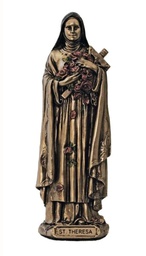 [SR-77849] St. Theresa, lightly hand-painted cold cast bronze, 3.5&quot;