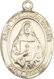[7382KT] 14kt Gold Saint Theodora Medal
