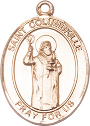[7399KT] 14kt Gold Saint Columbkille Medal