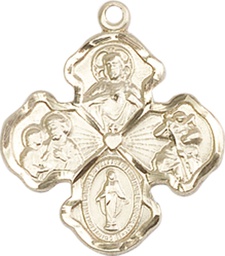 [5942KT] 14kt Gold 4-Way Medal