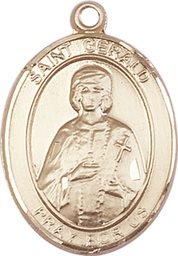 [7404KT] 14kt Gold Saint Gerald Medal