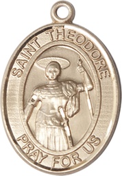 [7415KT] 14kt Gold Saint Theodore Stratelates Medal