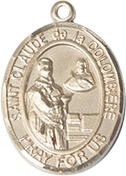 [7432KT] 14kt Gold Saint Claude de la Colombiere Medal
