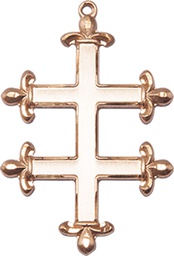 [5995KT] 14kt Gold Cross of Lorraine Medal