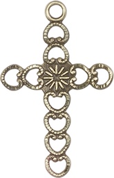 [5997KT] 14kt Gold Hearts w/Sunburst Medal