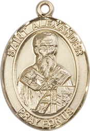 [8012KT] 14kt Gold Saint Alexander Sauli Medal