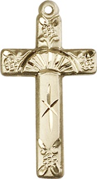 [6009KT] 14kt Gold Cross Medal