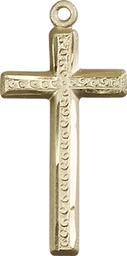 [6017KT] 14kt Gold Cross Medal