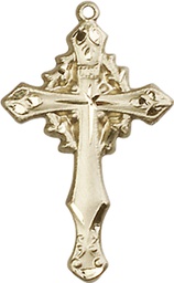 [6019KT] 14kt Gold Cross Medal
