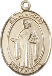 [8052KT] 14kt Gold Saint Justin Medal
