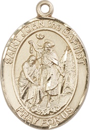 [8054KT] 14kt Gold Saint John the Baptist Medal