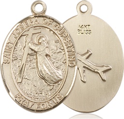 [8057KT] 14kt Gold Saint Joseph of Cupertino Medal